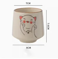 Vaso De Cerámica Animado Gato Sonrisa 7*7,6*8cm