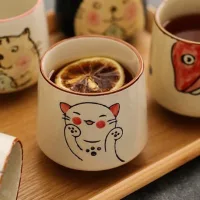 Vaso De Cerámica Animado Gato Sonrisa 7*7,6*8cm