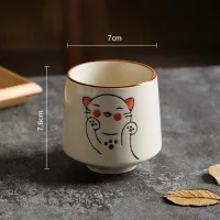 Vaso De Cerámica Animado Gato Sonrisa 7*7,6*8cm