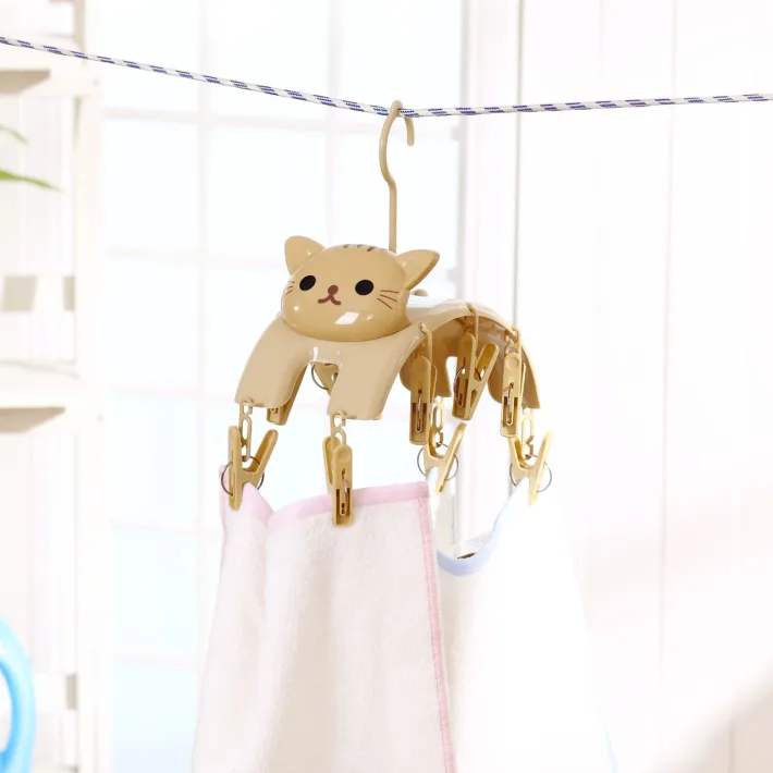 MM2120 - Tendedero para Ropa Forma Gatito + 10 Ganchos  26*11*11,5 cm
