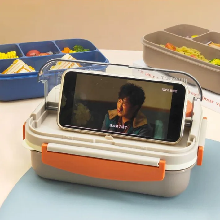Tapers Lunch Box de Plástico con Divisiones + Cubiertos y Salsera - 1300ml
