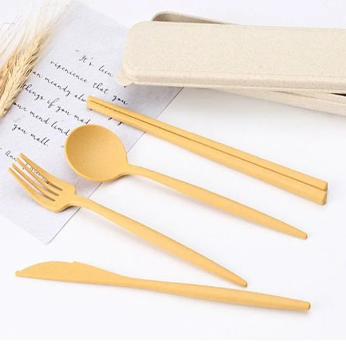 PCS2373 - Set/Estuche de Cubiertos Fibra de Trigo Eco Amusing - 4pzas