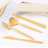 PCS2373 - Set/Estuche de Cubiertos Fibra de Trigo Eco Amusing - 4pzas