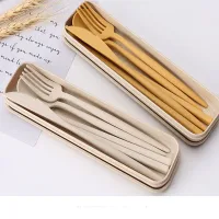 PCS2373 - Set/Estuche de Cubiertos Fibra de Trigo Eco Amusing - 4pzas