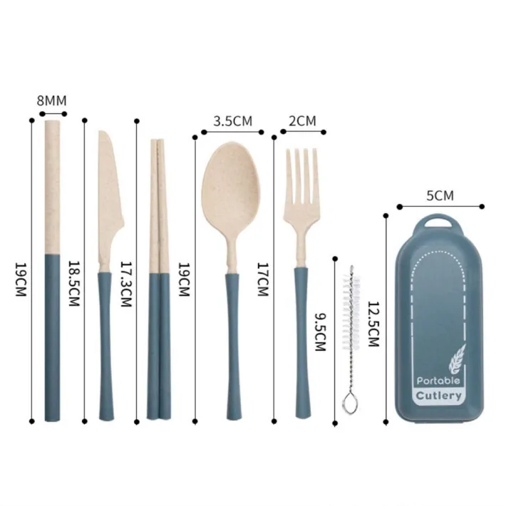 Set de Cubiertos de Fibra de Trigo Portable Cutle - 6pzas