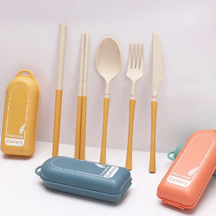 Set de Cubiertos de Fibra de Trigo Portable Cutle - 6pzas