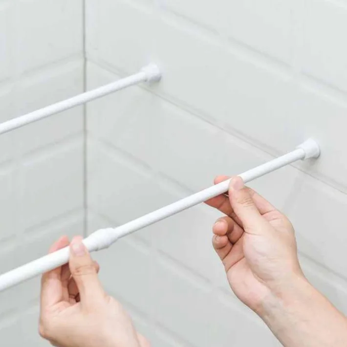 RD80150 - Barral Extensible Liso Blanco Multiuso - 80cm hasta 150cm