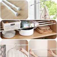 RD80150 - Barral Extensible Liso Blanco Multiuso - 80cm hasta 150cm