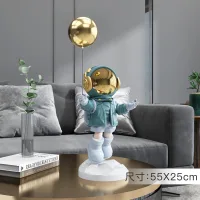 RZ2125-A - Mr. Astronauta Space Tour Gold Blue Decorativo - 55cm de Altura