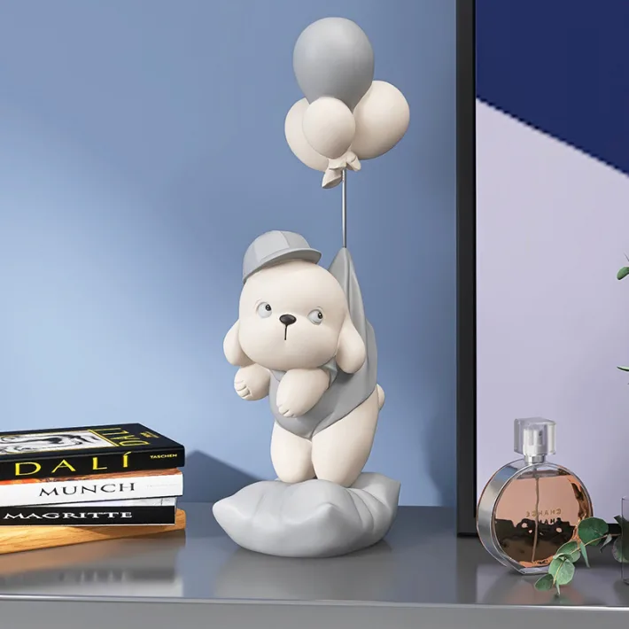 RZ5513 - Baby Perro Genki Decorativo de Resina - 47cm de Altura