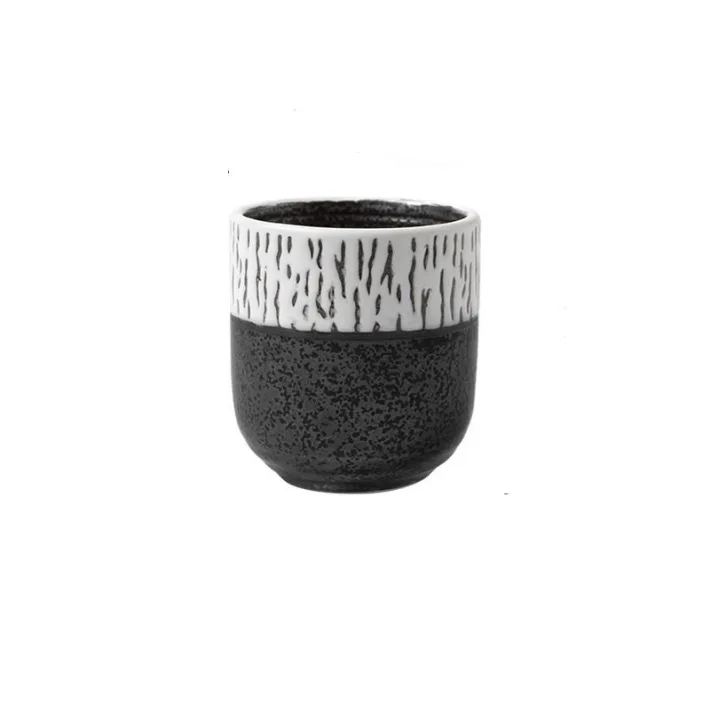  Vaso de Cerámica Oriental Black & White Lines 200ml 7.5*7.9cm