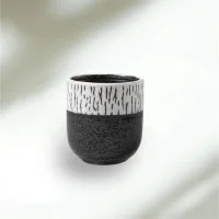  Vaso de Cerámica Oriental Black & White Lines 200ml 7.5*7.9cm