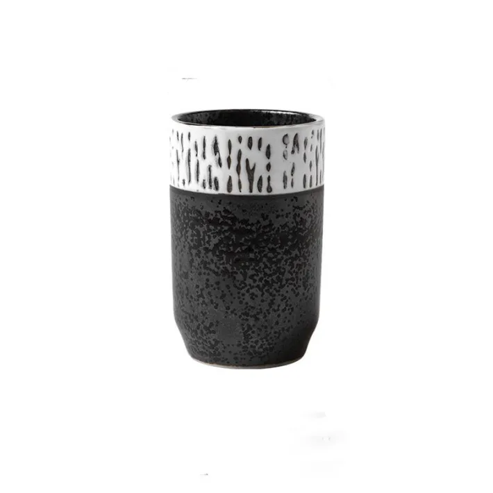 Vaso de Cerámica Oriental Black & White Lines 200ml 6.7*10.4cm