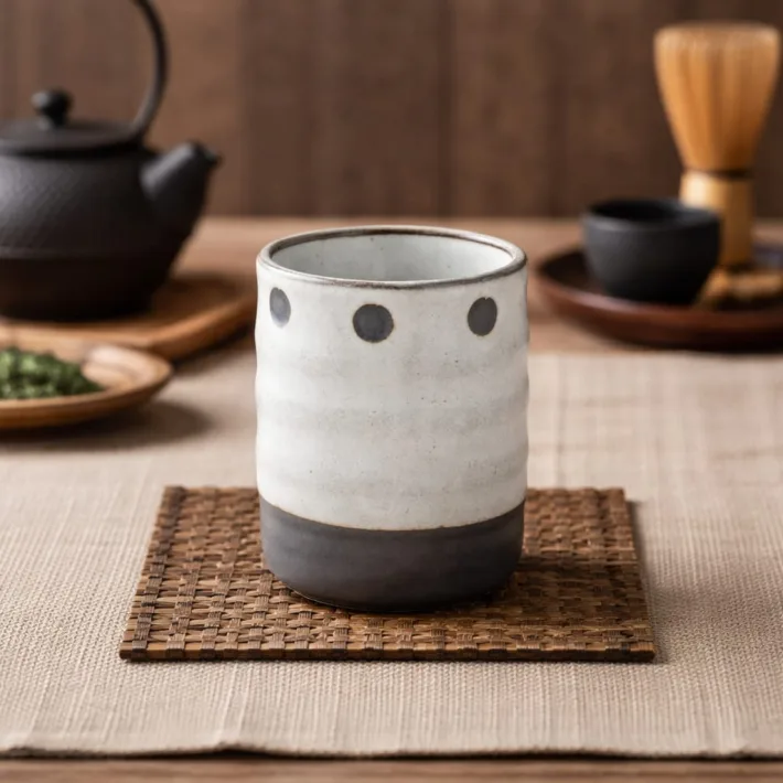 Vaso de Cerámica Oriental Grey Circle 200ml 8.5*6.5cm