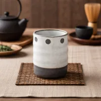 Vaso de Cerámica Oriental Grey Circle 200ml 8.5*6.5cm
