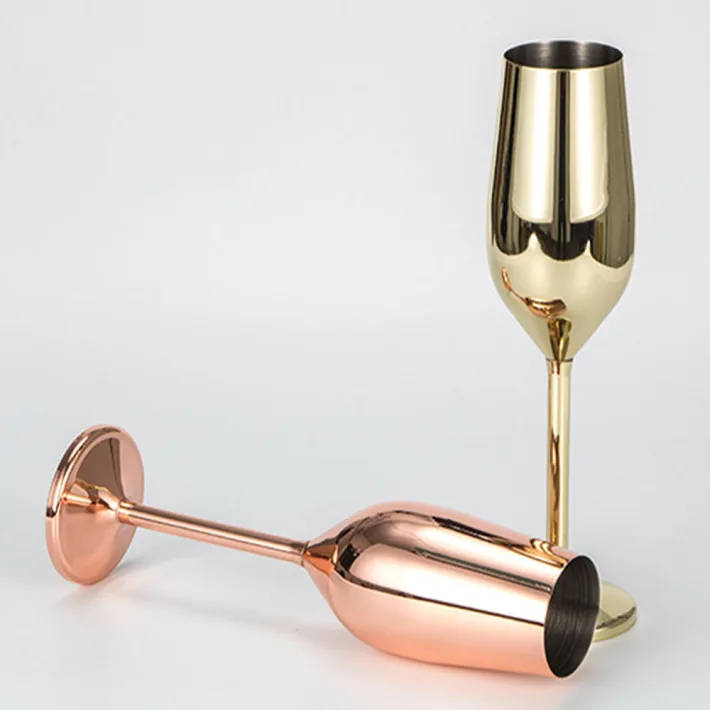 SP304280-D - Copa de Champagne de Acero Inoxidable 304SUS Dorado - 220ml