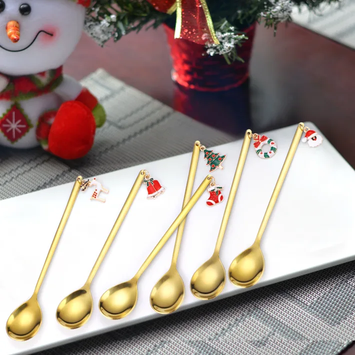 Set de Cucharitas Doradas Merry Christmas - 6 unidades