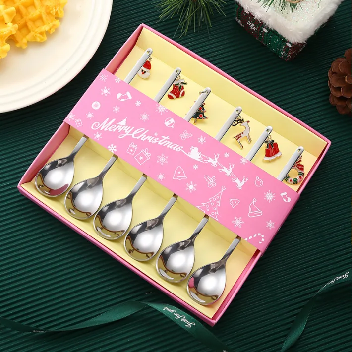 Set de Cucharitas Doradas Merry Christmas - 6 unidades
