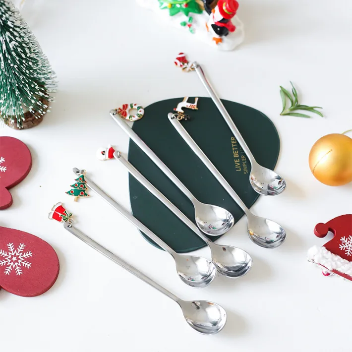 Set de Cucharitas Doradas Merry Christmas - 6 unidades