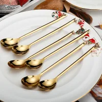 Set de Cucharitas Doradas Merry Christmas - 6 unidades