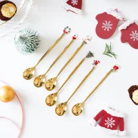 Set de Cucharitas Doradas Merry Christmas - 6 unidades