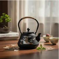 SS212-9908M - Tetera de Hierro Fundido + Infusor Diseño Bambu - 1200ml