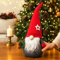 SY-3723040 - Muñeco Navideño Santa Gorro Rojo 13*10*35cm