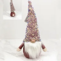 SY-3723065 - Duende Gnomo Navideño Enano Rosa con Lentejuelas