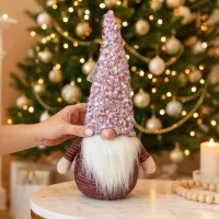 SY-3723065 - Duende Gnomo Navideño Enano Rosa con Lentejuelas