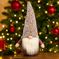 SY-3723065 - Duende Gnomo Navideño Enano Rosa con Lentejuelas