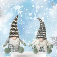 SY-3723134 - Duende Gnomo Navideño Sentado - 16.5*12.5*40.5cm 1par