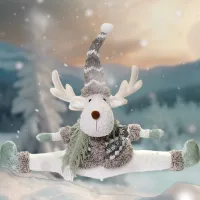 SY-3723136 - Peluche de Reno Acrobata Navideño Verde - 50.5*11*35.5cm