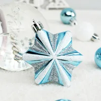 SYSD-183 - Adornos Navideños Set Casita Azul Varios Diseños Glitter 73 Pieza