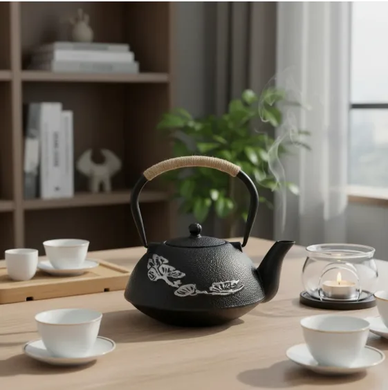 T-9908M - Tetera de Hierro Fundido + Infusor Diseño Fujian Black - 1000ml