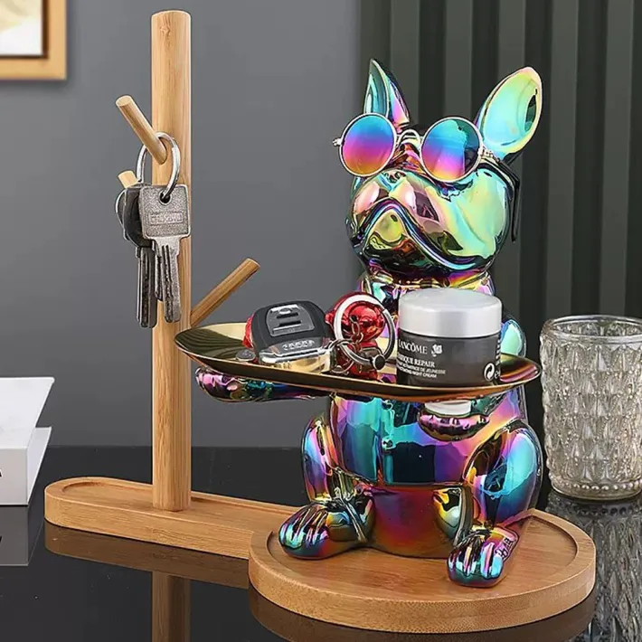 TCG428-T - Mr. Bulldog Decorativo Sentado Tornasol + Lentes de Regalo - Band