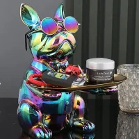 TCG428-T - Mr. Bulldog Decorativo Sentado Tornasol + Lentes de Regalo - Band