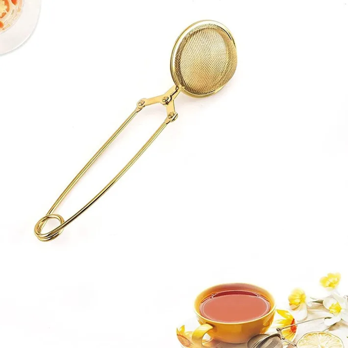 Filtro/Infusor de Té en Hebras de Acero Inox Diseño Arbolito - Dorado