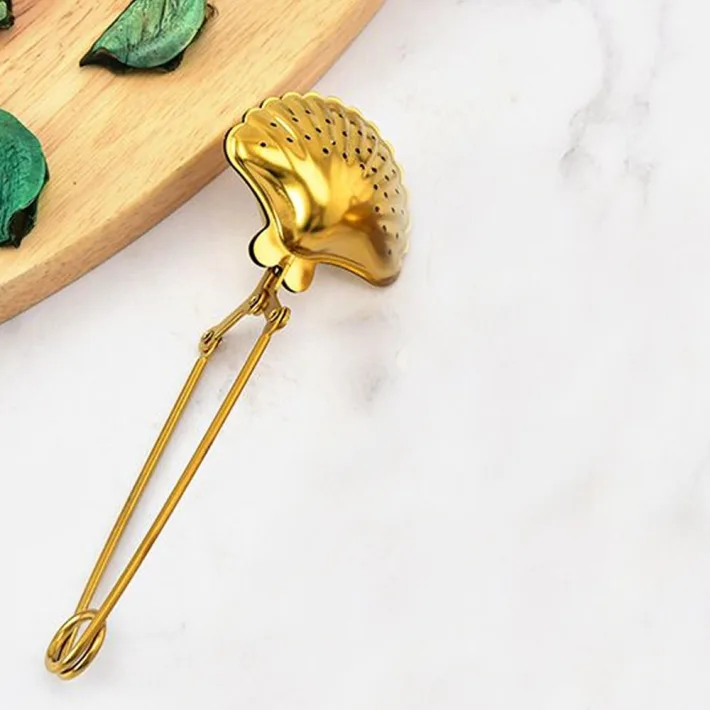 Filtro/Infusor de Té en Hebras de Acero Inox Diseño Arbolito - Dorado