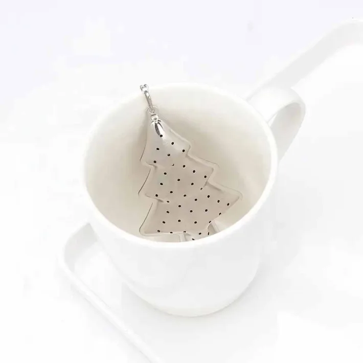 Filtro/Infusor de Té en Hebras de Acero Inox Diseño Arbolito - Dorado