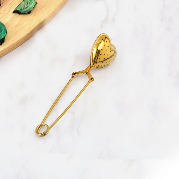 Filtro/Infusor de Té en Hebras de Acero Inox Diseño Arbolito - Dorado