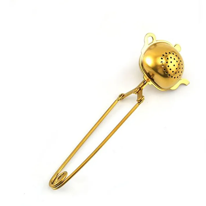 Filtro/Infusor de Té en Hebras de Acero Inox Diseño Arbolito - Dorado