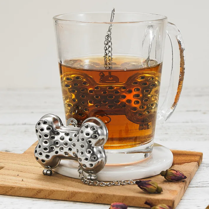 Filtro/Infusor de Té en Hebras de Acero Inox Diseño Arbolito - Dorado