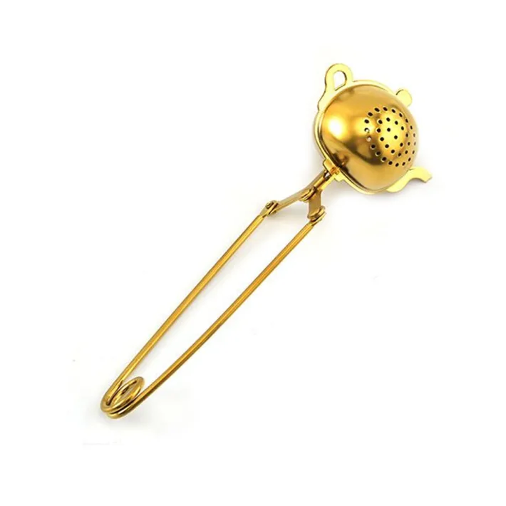 Filtro/Infusor de Té en Hebras de Acero Inox Diseño Arbolito - Dorado