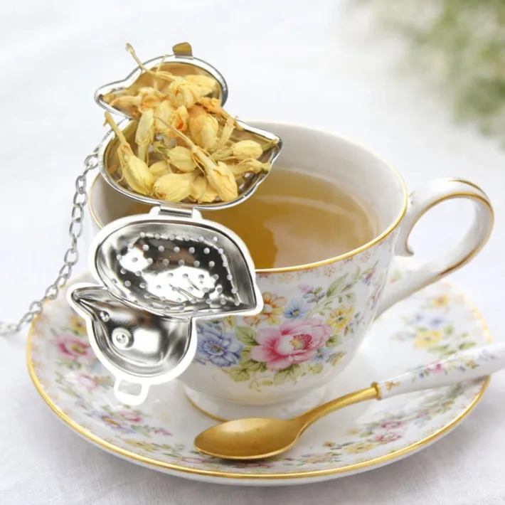 Filtro/Infusor de Té en Hebras de Acero Inox Diseño Arbolito - Dorado