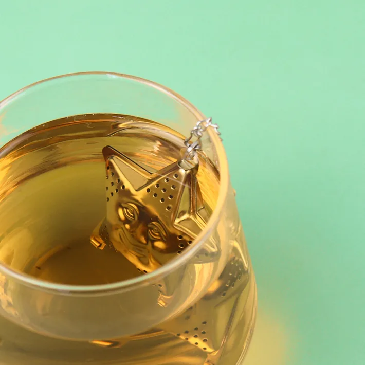 Filtro/Infusor de Té en Hebras de Acero Inox Diseño Arbolito - Dorado