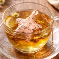 Filtro/Infusor de Té en Hebras de Acero Inox Diseño Arbolito - Dorado