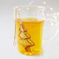 Filtro/Infusor de Té en Hebras de Acero Inox Diseño Arbolito - Dorado