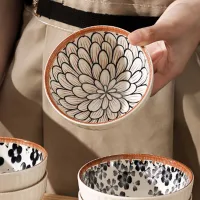 TWW001-45-B - Bowl Medium de Cerámica Vintage Flor de Otoño