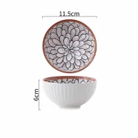 TWW001-45-B - Bowl Medium de Cerámica Vintage Flor de Otoño