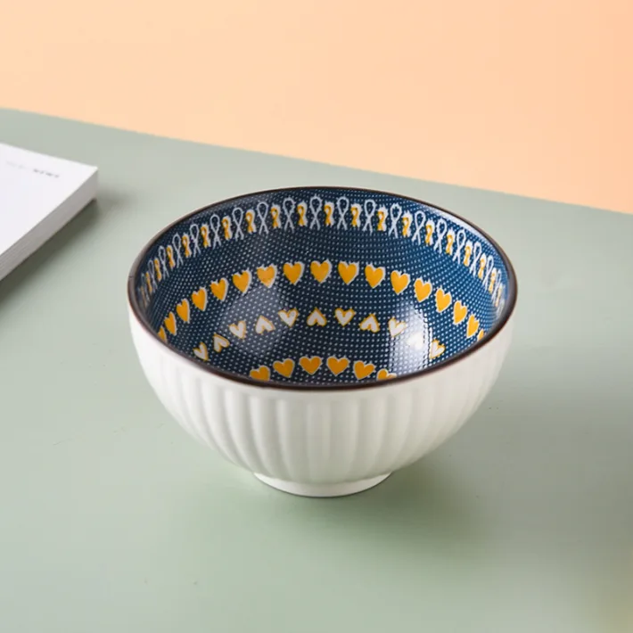 TWW001-45-L - Bowl Medium de Cerámica Vintage Corazones - 11.5*6cm